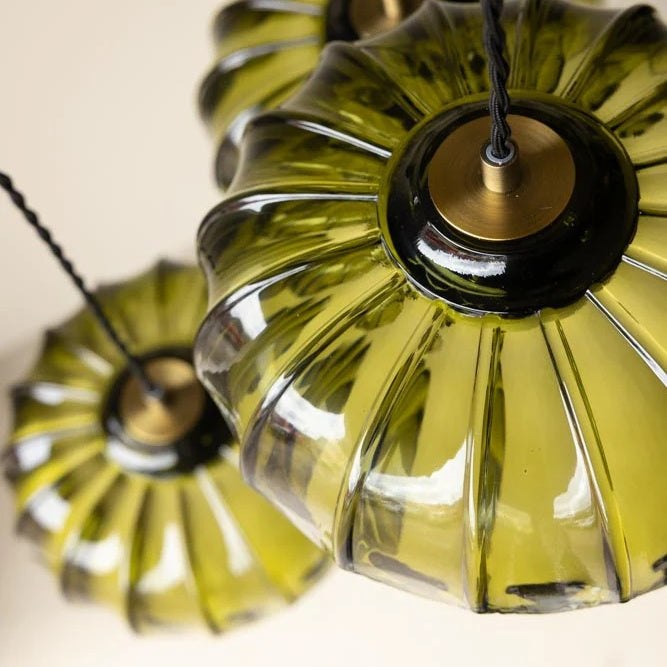 Aridia Klastra Lampa Wisząca z Liści Palmowych Artystyczna Szklana Lampa Wisząca do Korytarza, Kuchni i Salonu