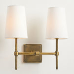 Load image into Gallery viewer, Derlina White Linen Shades Wall Lamp – Retro Metal Multi-Head Lighting Fixture
