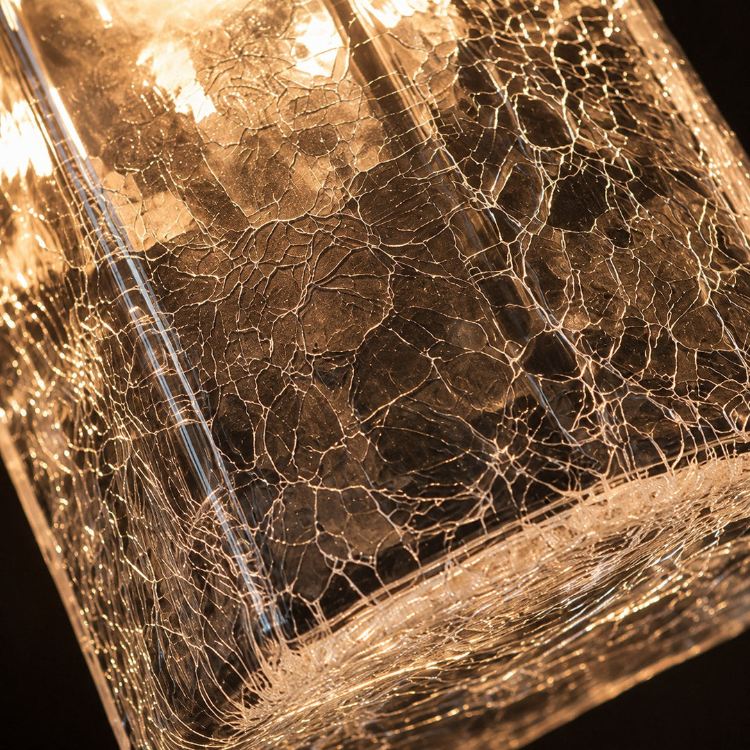 Japanse vintage hanglamp van craqueléglas