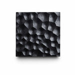 Cargar imagen en el visor de la Galería, Black travertine carved square wall sconce with warm LED backlight