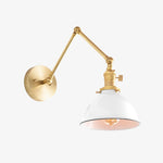 Load image into Gallery viewer, Conique Metal Vintage Industrial Swing Arm Wall Lamp - Adjustable Dome Shade for Study
