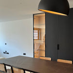 Charger l'image dans la visionneuse de la galerie, Lampe Plafonnier Duo – Luminaire Moderne en Bois Grain et Métal à Montage Affleurant pour Salon et Chambre