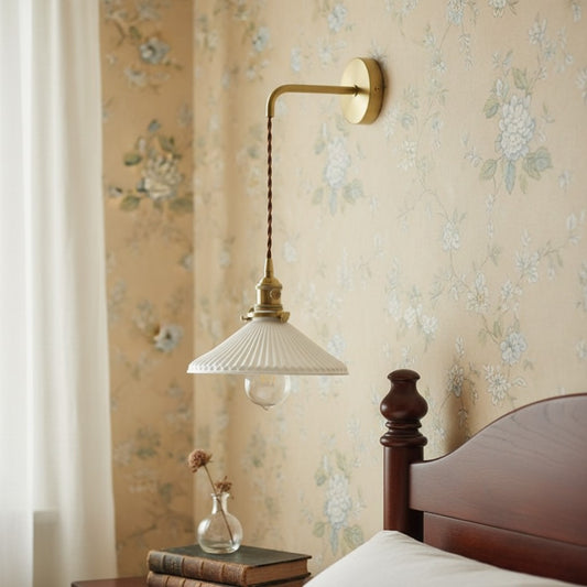 Applique murale en céramique plissée Cerelle – Applique sculpturale à nervures pour chambre ou couloir N30