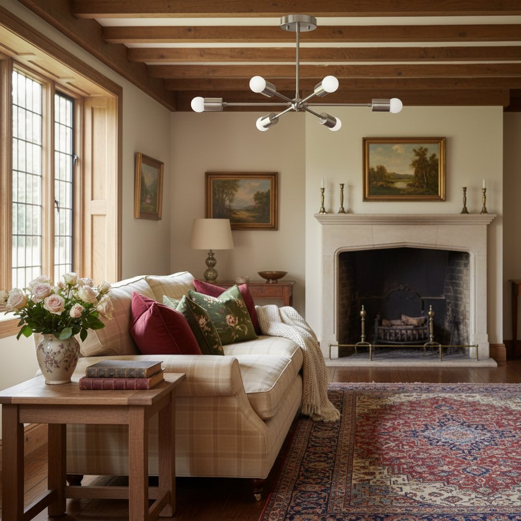 Mobilux Line Mid Century Modern Chandelier - 6 Heads Hanging Ceiling Light