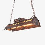 Load image into Gallery viewer, Industrax Steampunk  Linear Chandelier - Vintage Metal Frame Lighting for Dining or Living Room