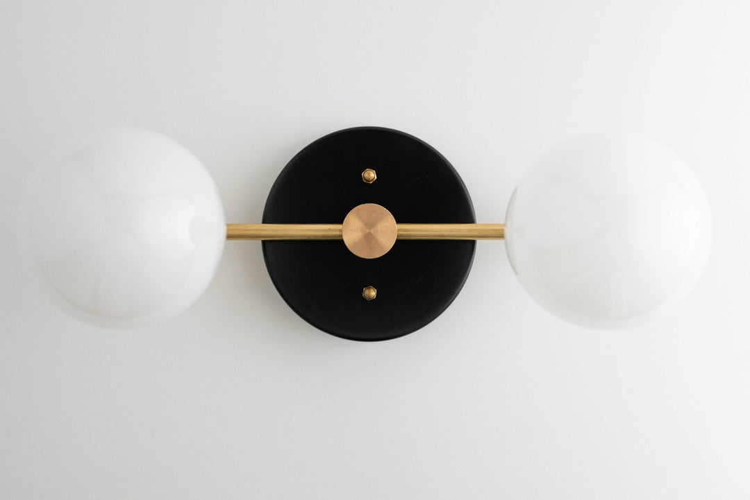 Glorica Glass Curved Arm Modern Wall Lamp for Bathroom & Hallways