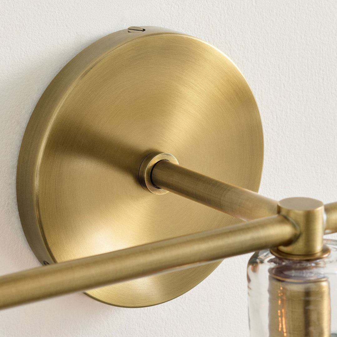 Glavira Recycled Glass Double Sconce - Indoor Brass Wall Lighting