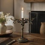 Carica l'immagine nella visualizzazione Galleria, Vintage deer head iron candle holder