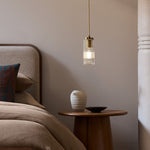 Load image into Gallery viewer, Rivora Fluted Glass Pendant Light – Modern Ribbed Shade
