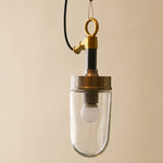 Cargar imagen en el visor de la Galería, Vintage industrial clear glass pendant light interior and detail image
