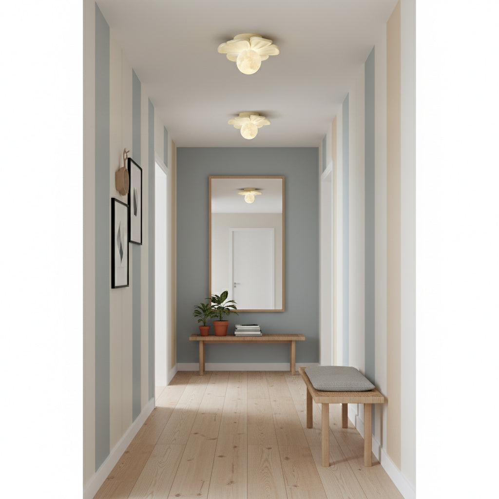 Cream Bloom Blumen Deckenlampe
