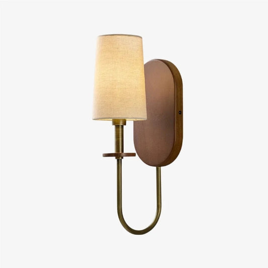 Aplique de pared de tela de madera maciza