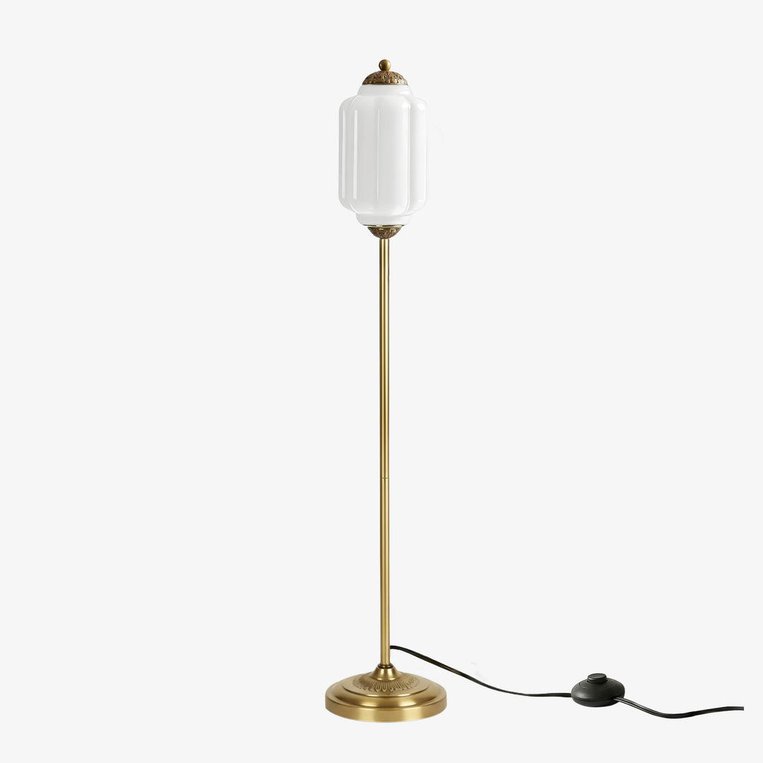 Eloise Strukturierte Glas-Kürbis-inspirierte Stehlampe - Organische Kunstfertigkeit und Retro-Stil für Wohnzimmer