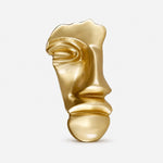 Load image into Gallery viewer, Brass gold abstract face cabinet knob on a clean background