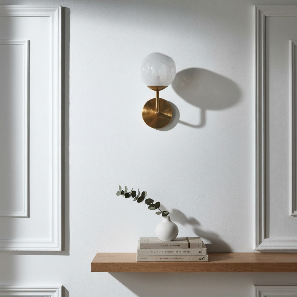 Modo Skulpturierte Glas-Wandlampe – Moderne Lampe mit diffusem Licht für Eingangsbereiche