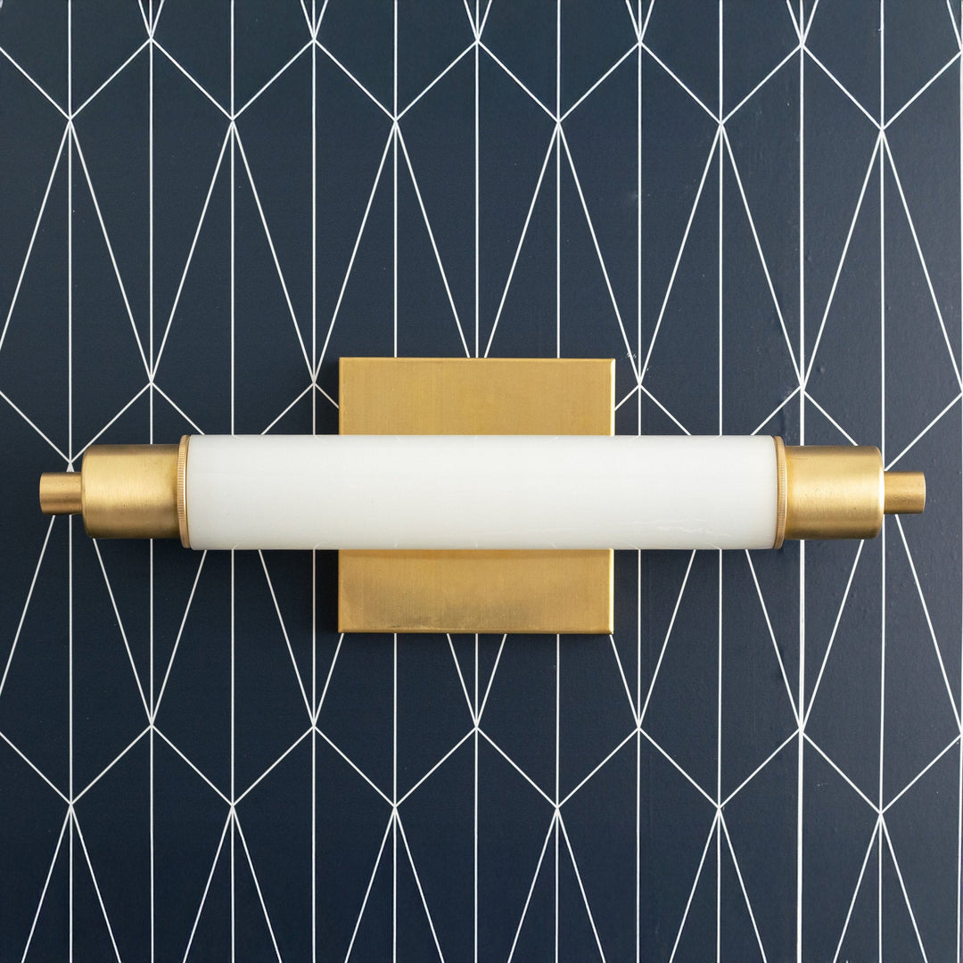 Ornato Luxe Modern Vanity Sconce - Art Deco Wall Light with Cylinder Shade