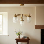 Load image into Gallery viewer, Tierlux Glass Chandelier – Vintage Brass Globe Lighting Fixture

