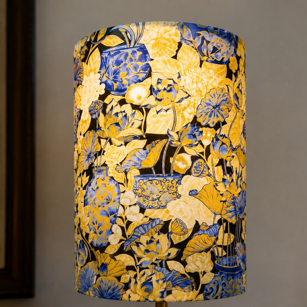 Liberty-Style Fabric Shade Ceramic Table Lamp for Bedside Ambient Lighting
