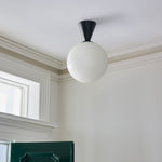 Load image into Gallery viewer, Ulvara Modern Flush Mount Ceiling Light - Floating Globe and Tapered Canopy Design
