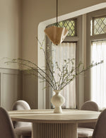 Load image into Gallery viewer, Bellina Radner Pendant Light – Colored Glass Shade with Brass Detail for Modern Spaces
