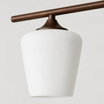 Bild in die Galerieansicht laden, White opal glass shade and Coffee Brown holder detail