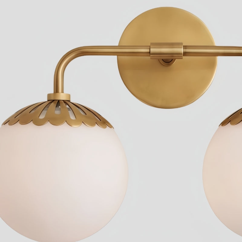 Vinbrea Lampada da Parete con Globo di Vetro - Luce Minimalista con Braccio Curvo per Soggiorno