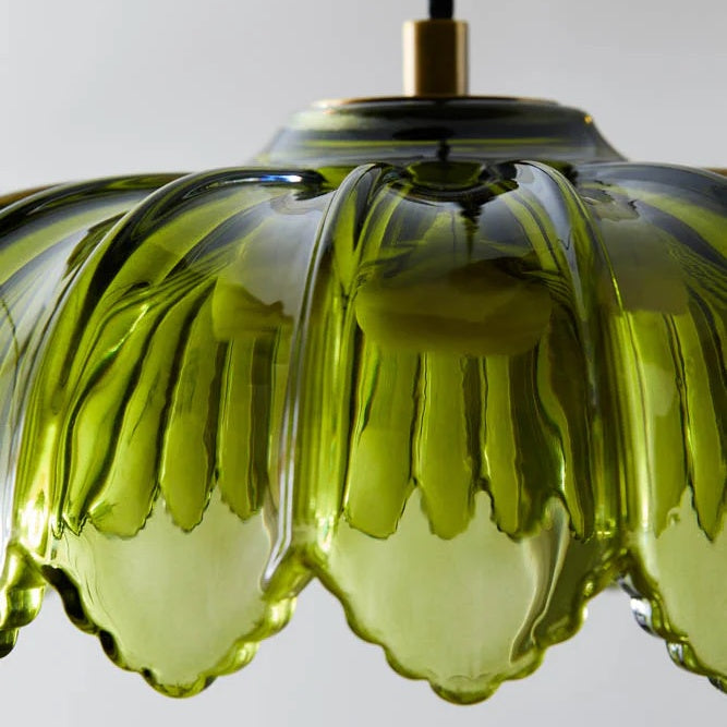 Aridia Klastra Lampa Wisząca z Liści Palmowych Artystyczna Szklana Lampa Wisząca do Korytarza, Kuchni i Salonu