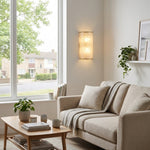 Load image into Gallery viewer, Nacrelith Capiz Shell Wall Sconce Layered Texture Design - Modern Wall Lamp for Living Space