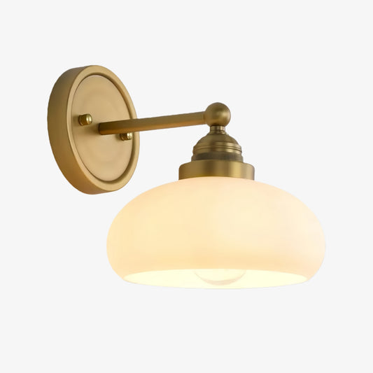 Applique Industriale Vintage Geryon in Vetro Latteo Bianco