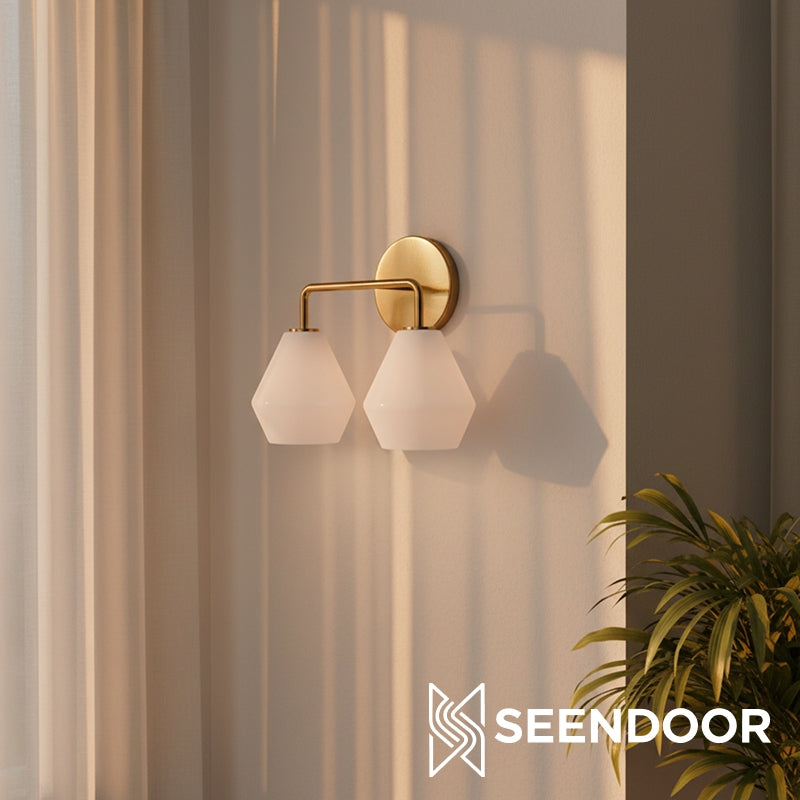 Merin Metal & Glass Sculptural Wall Sconce for Vanity & Bathroom