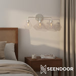 Load image into Gallery viewer, Merin Metal &amp; Glass Sculptural Wall Sconce for Vanity &amp; Bathroom
