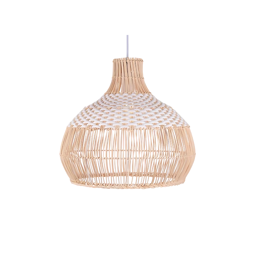 Lekka biała elegancja naturalna lampa wisząca z rattanu