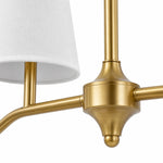 Load image into Gallery viewer, Brass finish detail with white fabric shade and branch arm