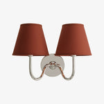 Afbeelding laden in galerijweergave, Luvora vintage geplooide kap wandlamp - moderne messing linnen wandverlichting
