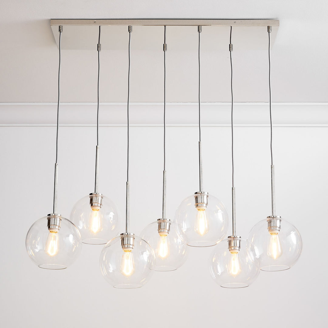 Selvion Elegant 7-Light Globe Chandelier – Glass Pendant Light