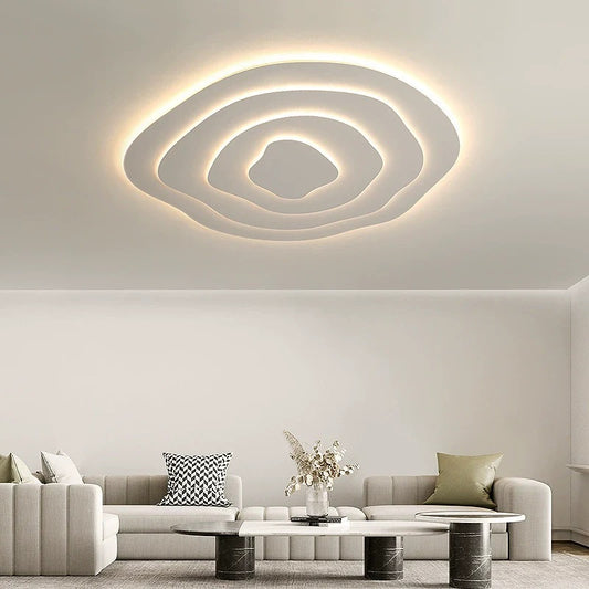 Luz de Techo de Acrílico con Forma Ondulada Aeris Mimir – Lámpara de Montaje Superficial Moderna y Minimalista para Sala de Estar y Dormitorio