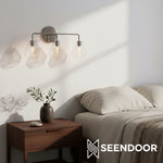 Load image into Gallery viewer, Merin Metal &amp; Glass Sculptural Wall Sconce for Vanity &amp; Bathroom
