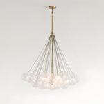 Load image into Gallery viewer, Bravira Glass Bubbled Chandelier - Vintage Brass Oval Glass Lighting
