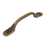 Load image into Gallery viewer, Cosmas 3&quot; Antique Brass Cabinet Pull – Satin Brass Drawer Handle
