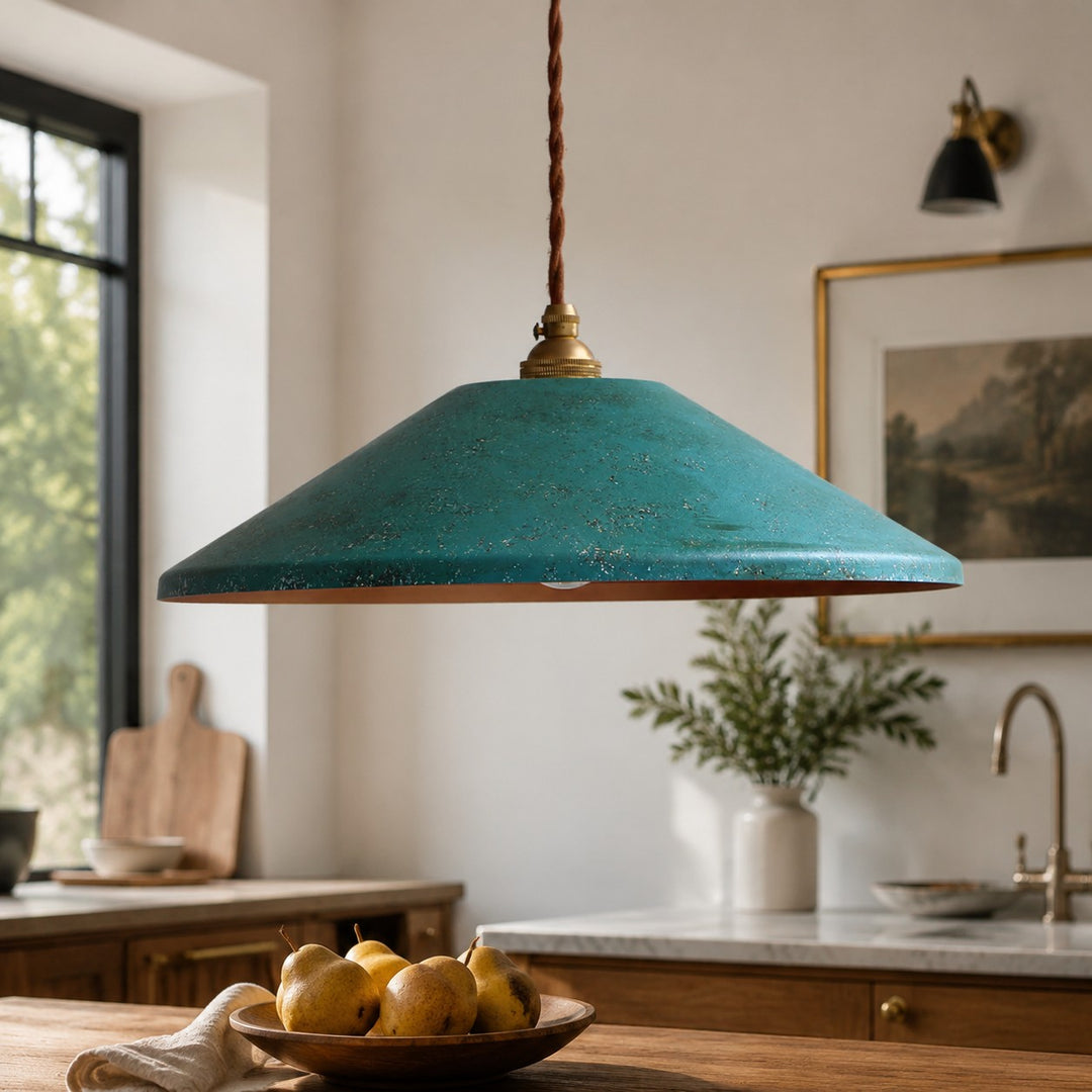 Lampada a sospensione nordica rustica fatta a mano con effetto arrugginito