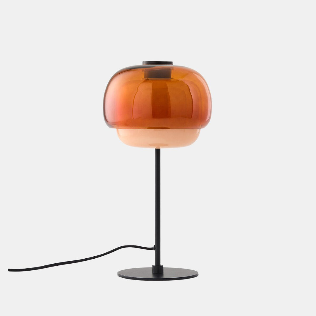 Clinco Colored Glass Table Lamp – Retro Mushroom Shade for Bedroom
