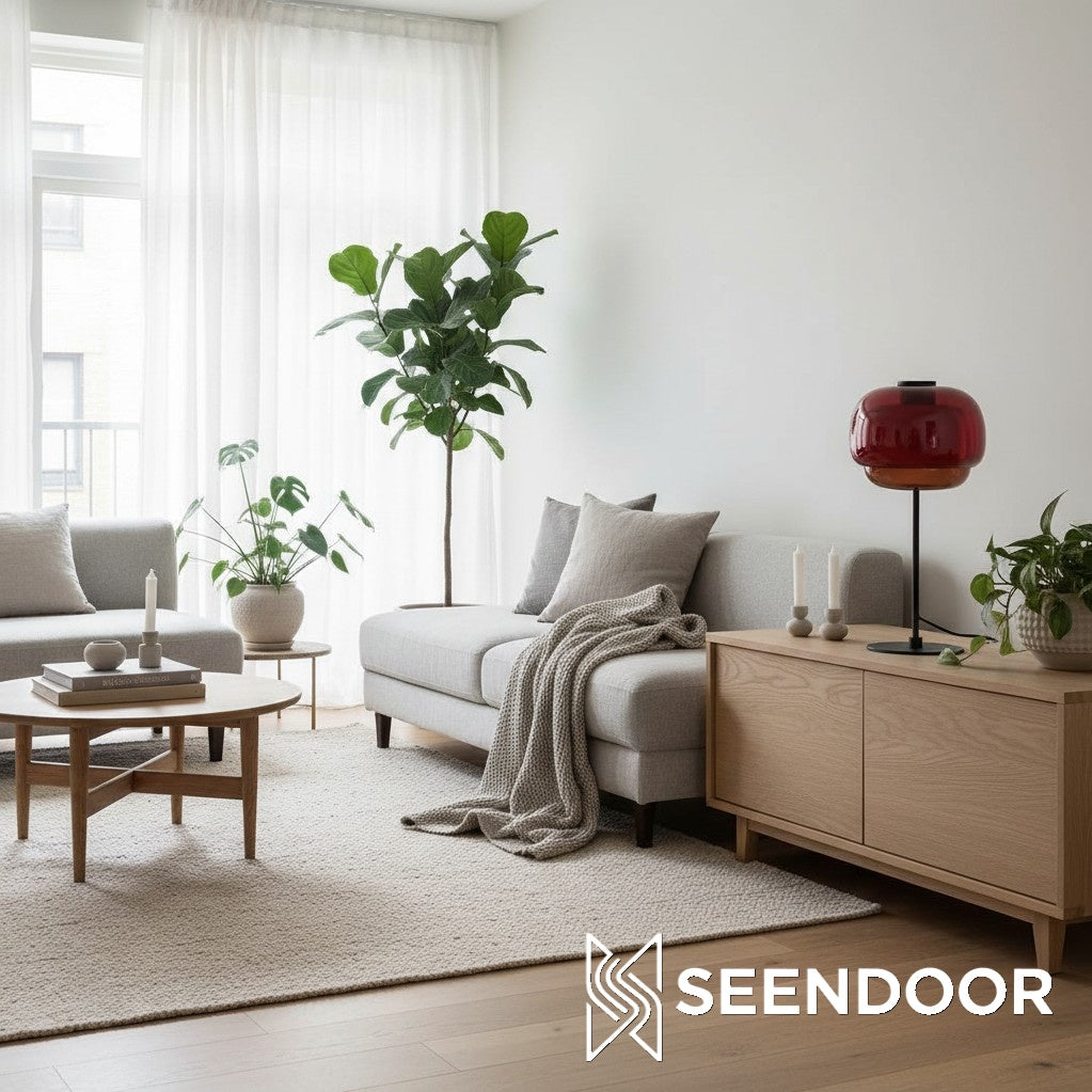 Clinco Colored Glass Table Lamp – Retro Mushroom Shade for Bedroom