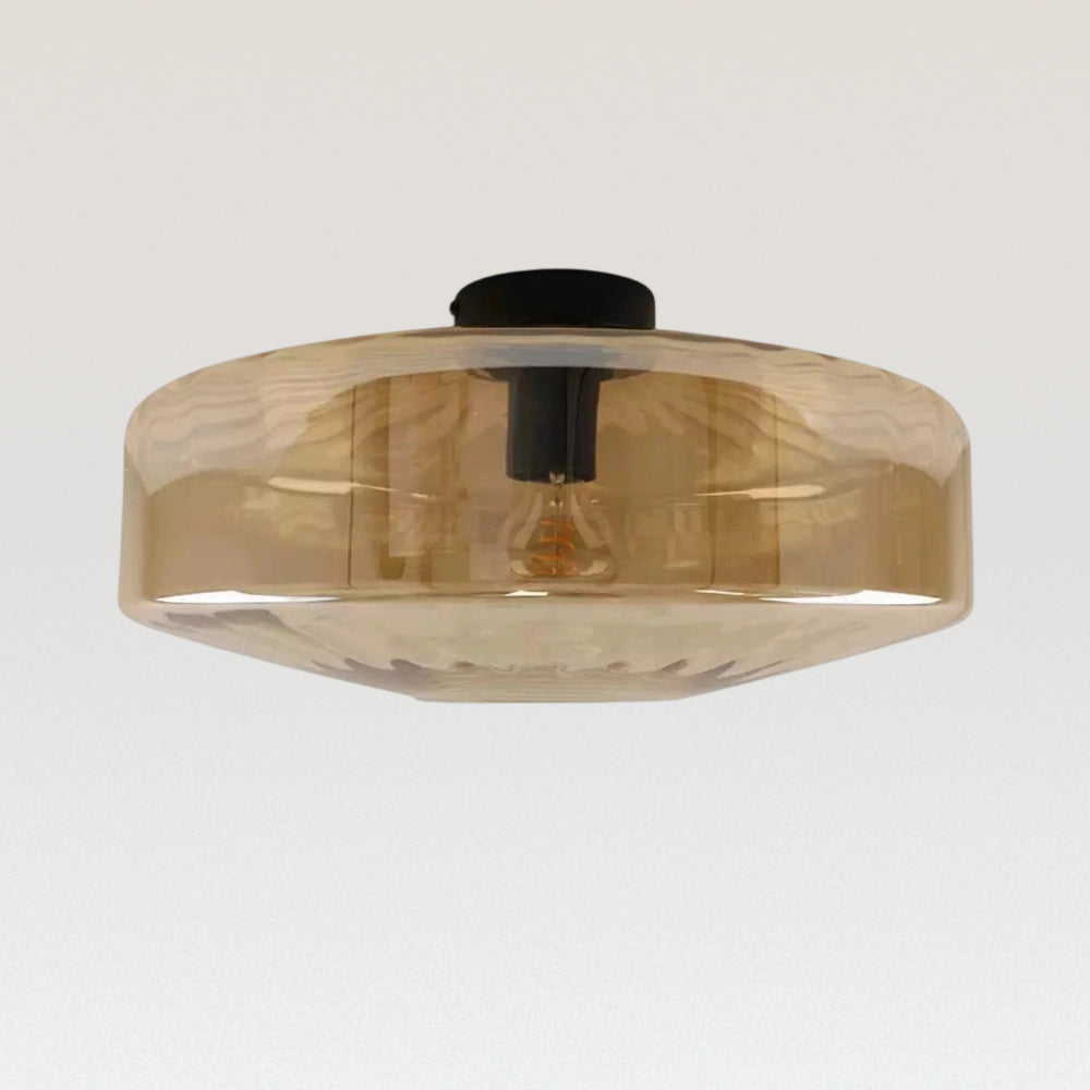 Cocytus Mid-Century Moderne Drum Watergolf Glas Plafondlamp