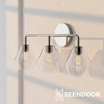Load image into Gallery viewer, Merin Metal &amp; Glass Sculptural Wall Sconce for Vanity &amp; Bathroom
