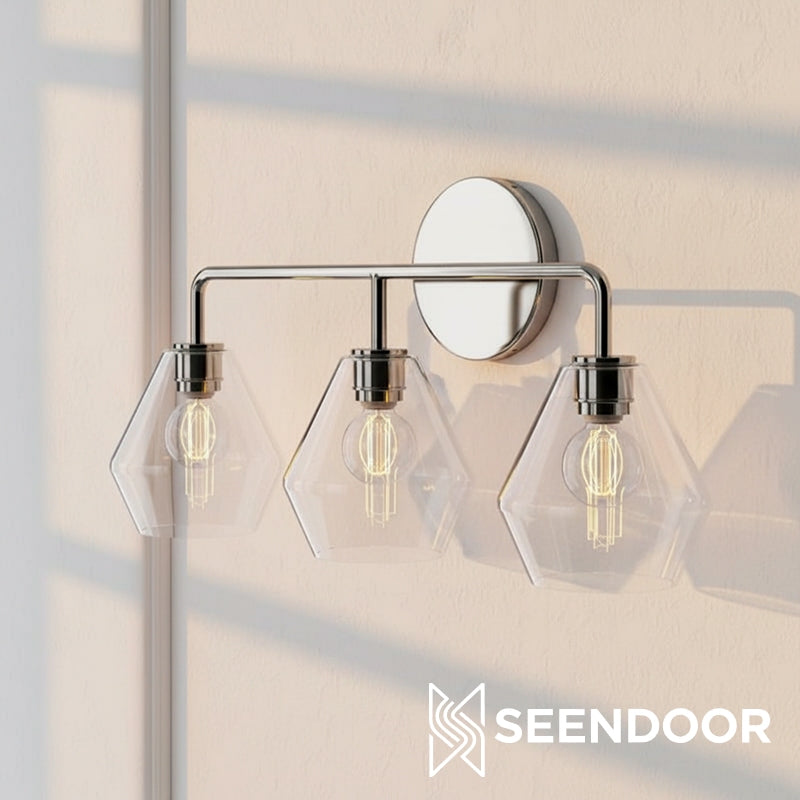 Merin Metal & Glass Sculptural Wall Sconce for Vanity & Bathroom