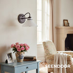 Load image into Gallery viewer, Aurenza Sconce – Farmhouse Wall Light with Metal Accents for Cozy Spaces
