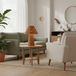 Załaduj obraz do przeglądarki galerii, Wickara rzeźbiarska mini lampa stołowa z rattanu – naturalne plecione wykończenie, odpowiednia na stoliki boczne i do przedpokojów