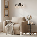 Load image into Gallery viewer, Merin Metal &amp; Glass Sculptural Wall Sconce for Vanity &amp; Bathroom
