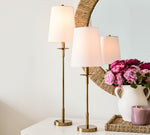 Load image into Gallery viewer, Rowan Modern Iron Table Lamp - Industrial Farmhouse Linen Bedside Reading Light
