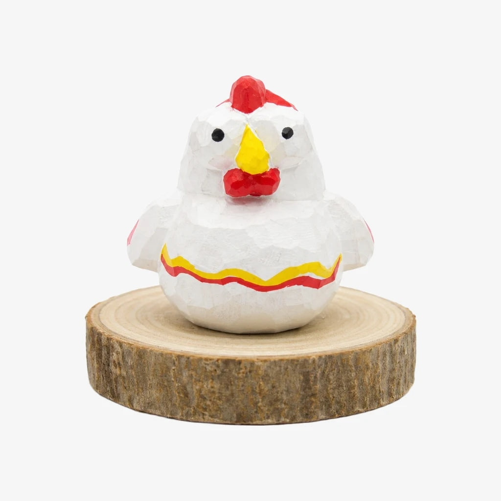 Hand-Carved Wooden Chinese Zodiac Animal Figurines